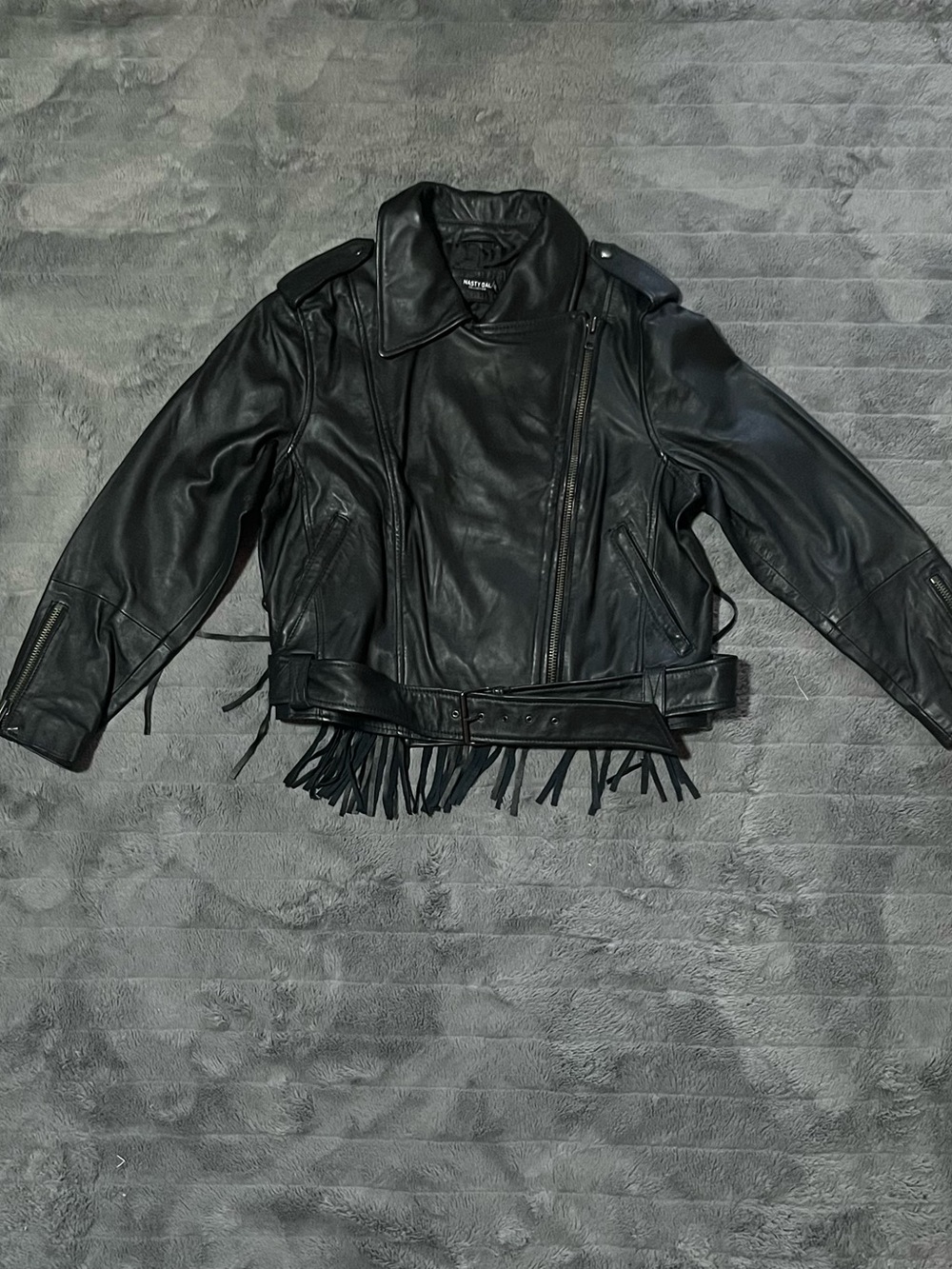 NastyGal - Real Leather Extreme Fringe Biker Jacket - Picture 5 of 7